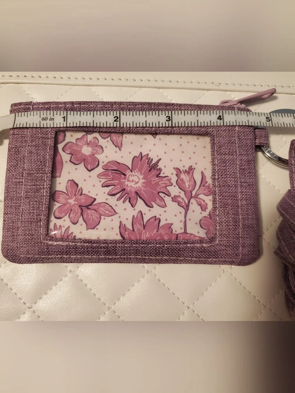 Vera Bradley Heather Purple Zip ID Case with Matching Lanyard